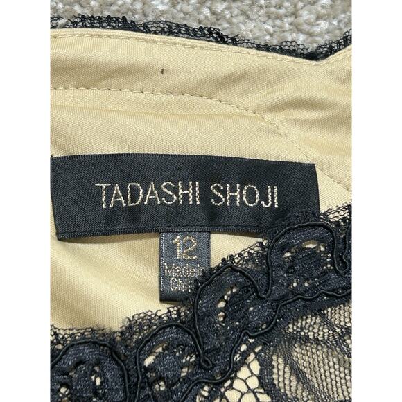 Tadashi Shoji Dress Size 12 Black Lacy Sheer Balloon Sleeve - Read Description - Picture 4 of 9